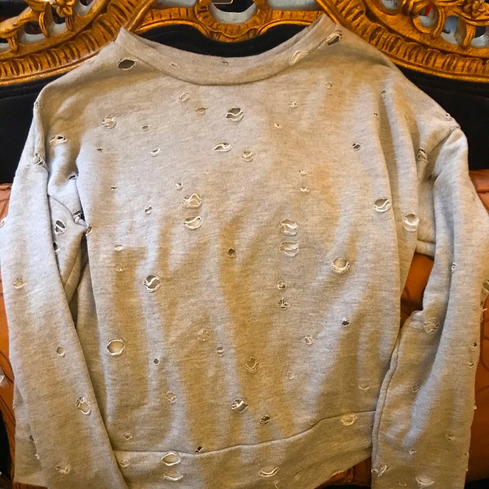 VINTAGE GRAY BARNEYS GRUNGE ROCK SWEATSHIRT S